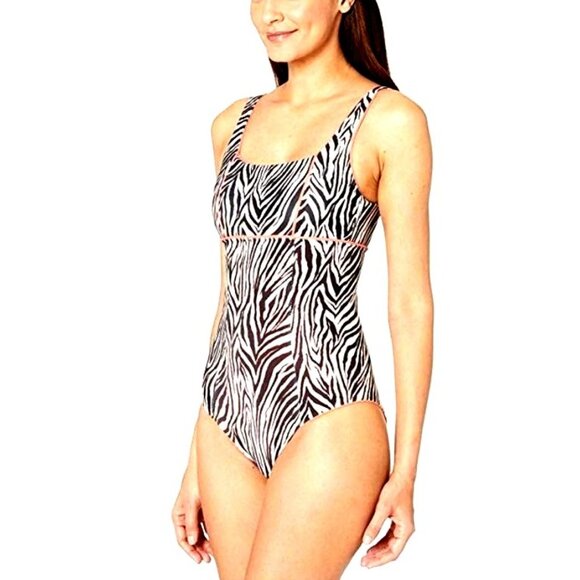 BECCA by Rebecca One-piece Woman's S Virtue Neon ZEBRA Animal Kingdom Swimwear - Picture 8 of 14